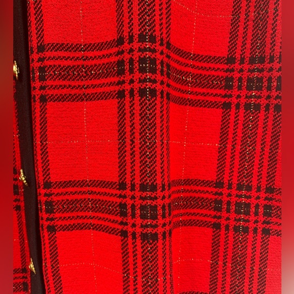 Vintage Preppy 80s/90s Red Black Gold Two in One Sweater Large - Picture 4 of 13